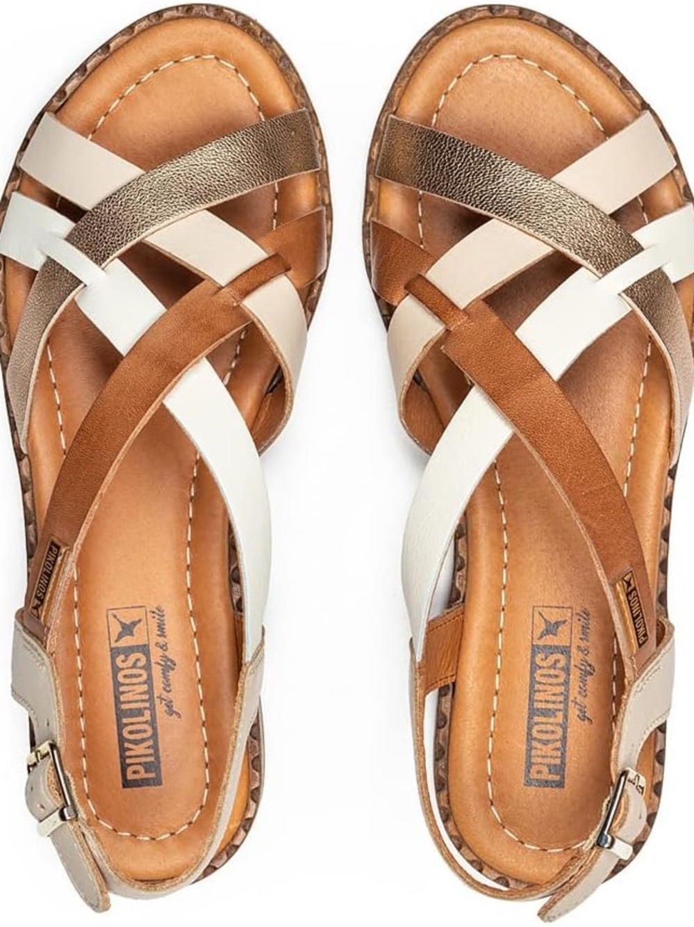 Pikolinos Women's Leather Strappy Sandals size 38 romantic beach classy